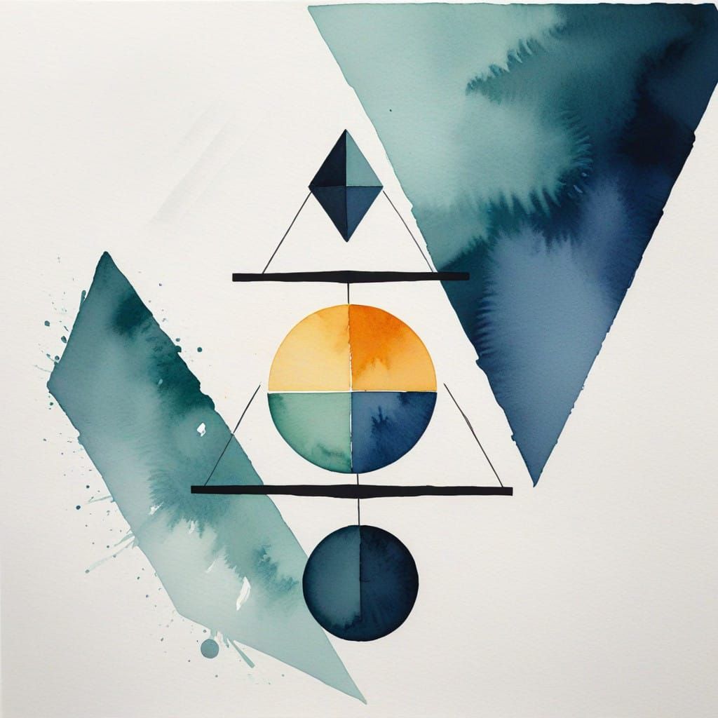 Minimalist Watercolor Balance Composition