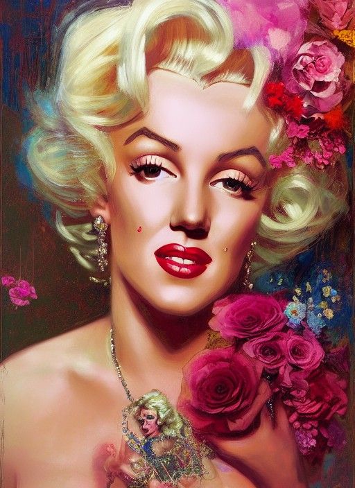 Marilyn Monroe as Princess in Oil Painting