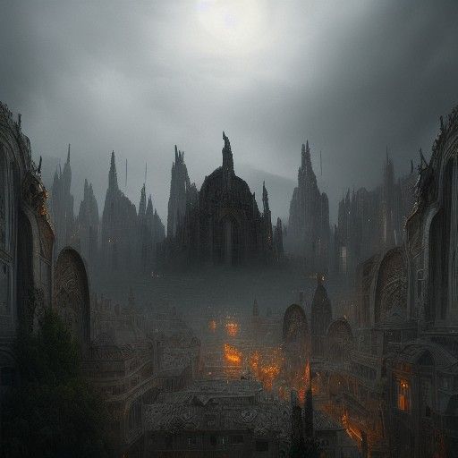 Dramatic Demonic Figure in Digital Matte Painting