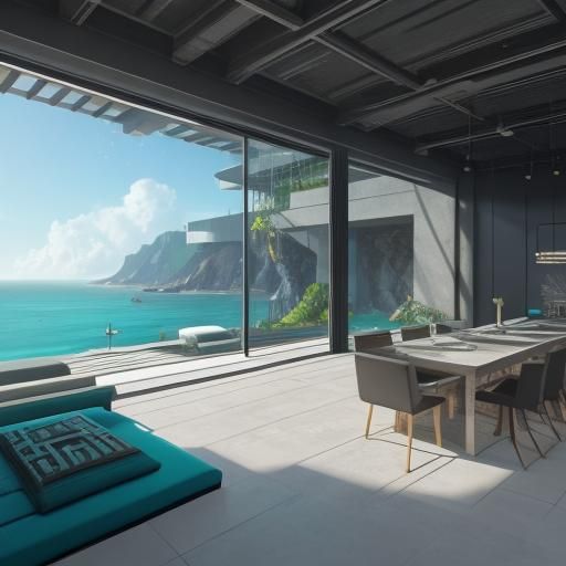 Modern Industrial House Overlooking Private Beach in Unreal ...