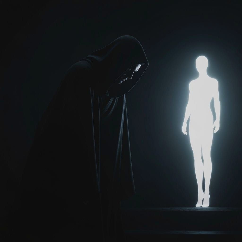 High Contrast Dark and Light Surrealist Composition