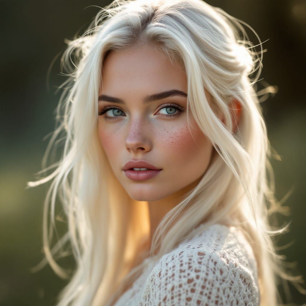Ethereal Scandinavian Goddess in Natural Splendor