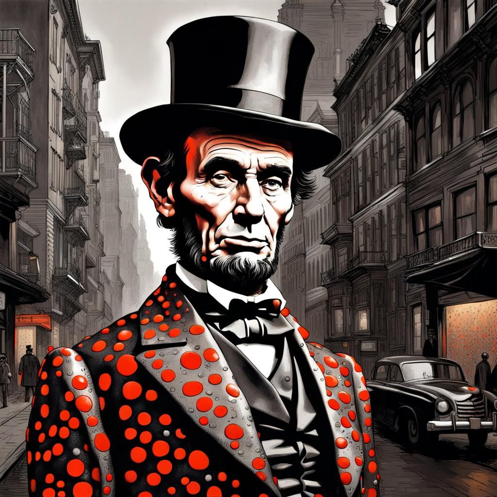 Pneumatic Abraham Lincoln Cyborg in 18th Century Style