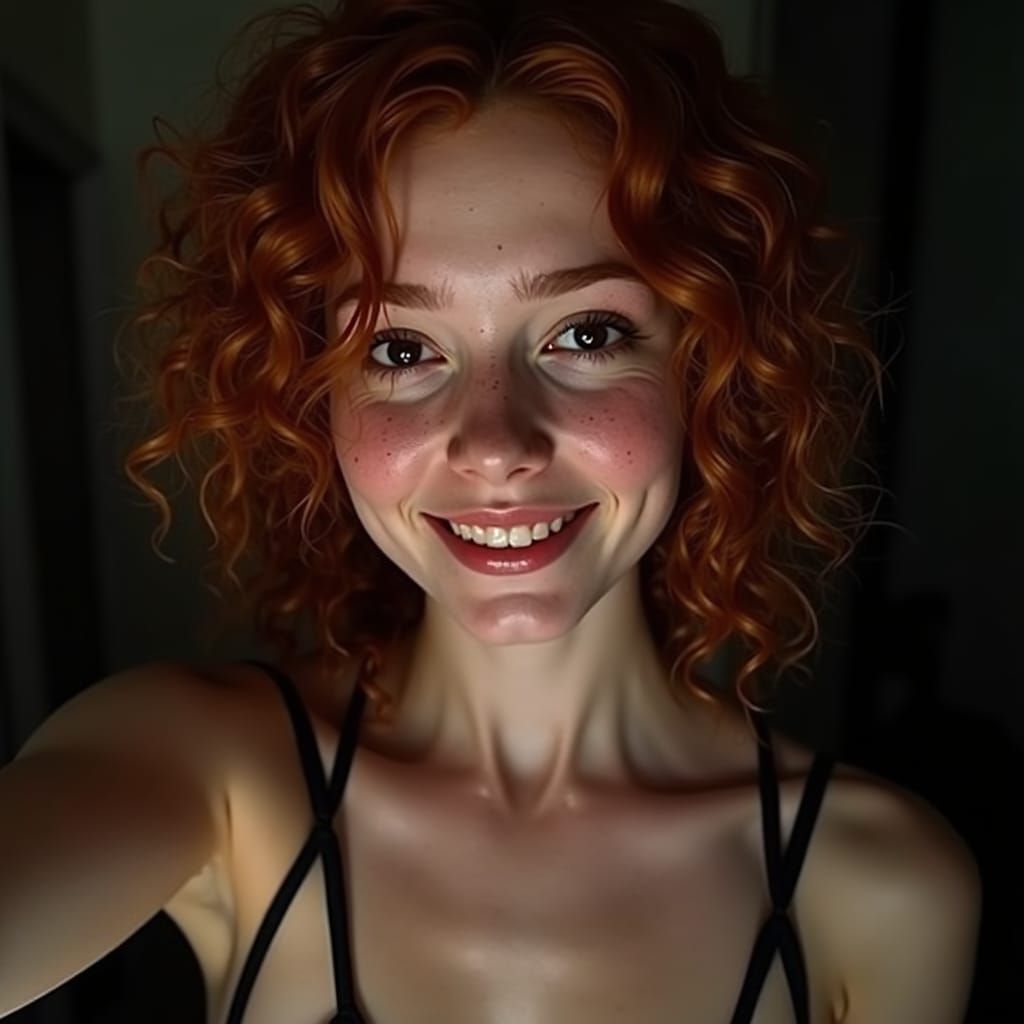 Detailed Selfie of a Beautiful Redhead Girl