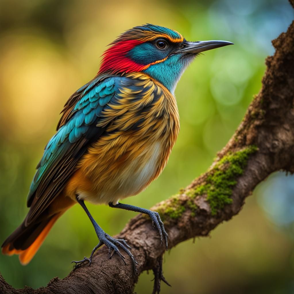 Colorful Bird Portrait in Natural Light
