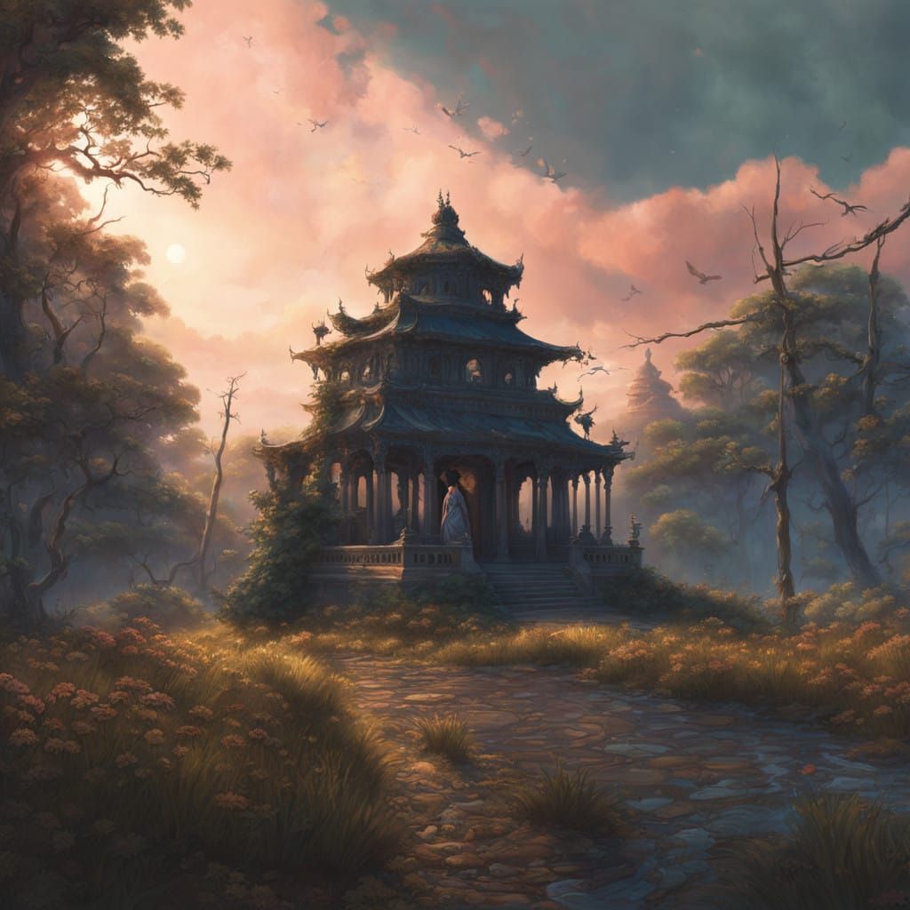 Regal Mystic in Ancient Temple