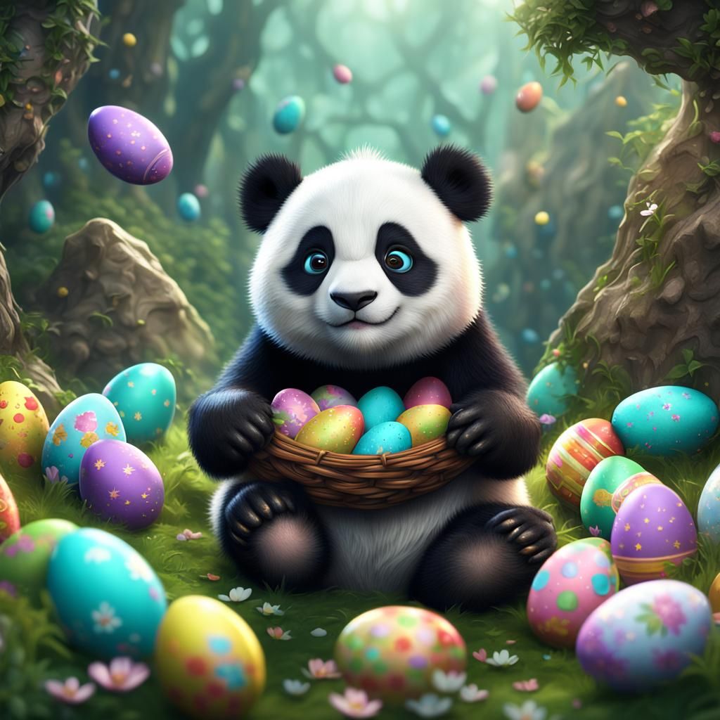 Sick Panda After Easter Egg Overload