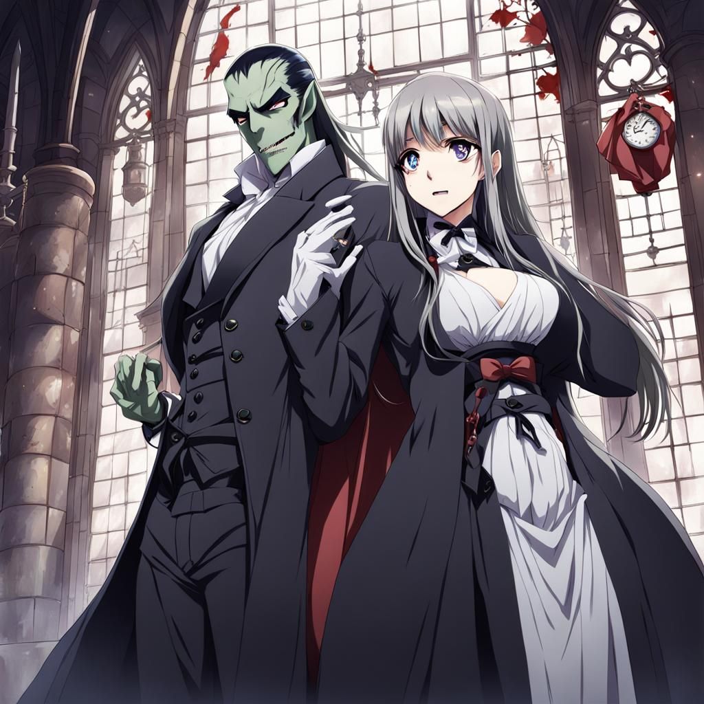Dracula's Daughter Pregnant: Anime Style Illustration