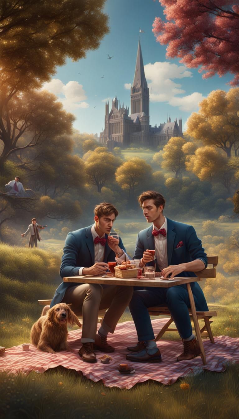 Preppy Picnic: Detailed Fantasy Concept Art