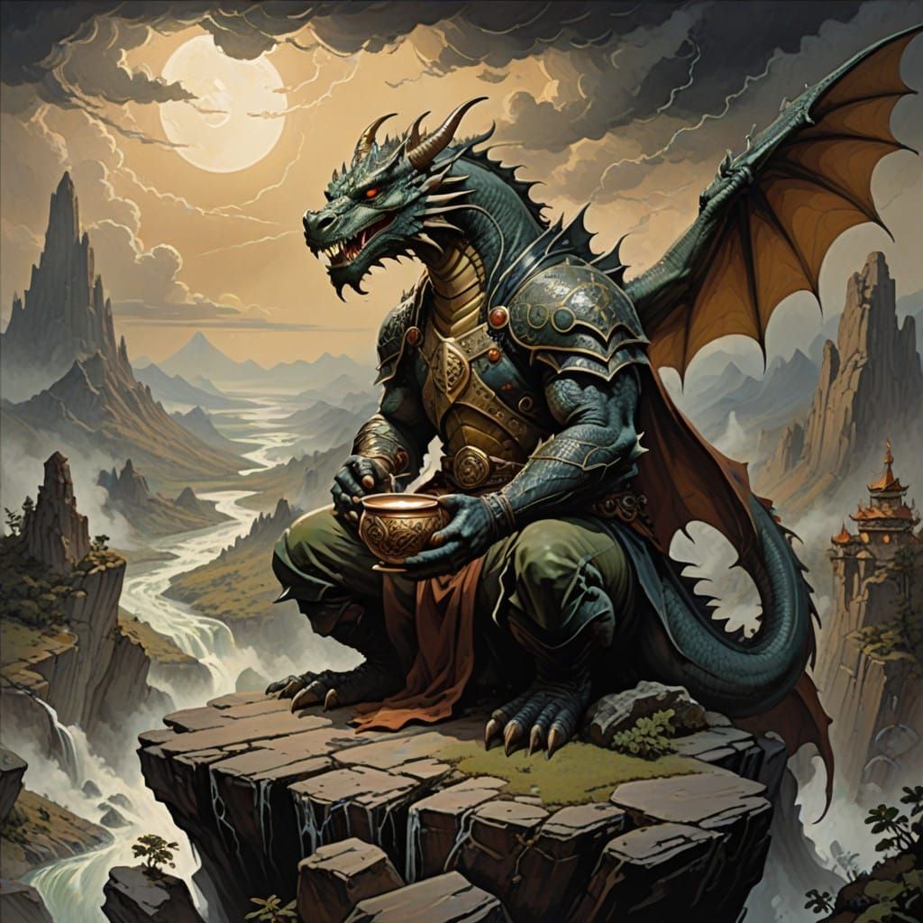 Dragon Finds Serenity on a Blustery Day