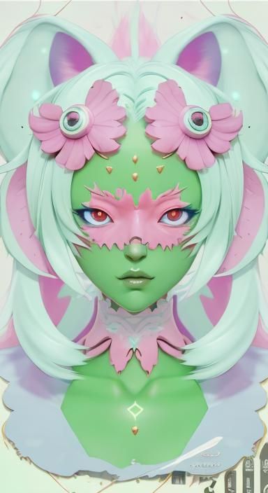 Cute Monster Girl in Detailed 3D Anime Art