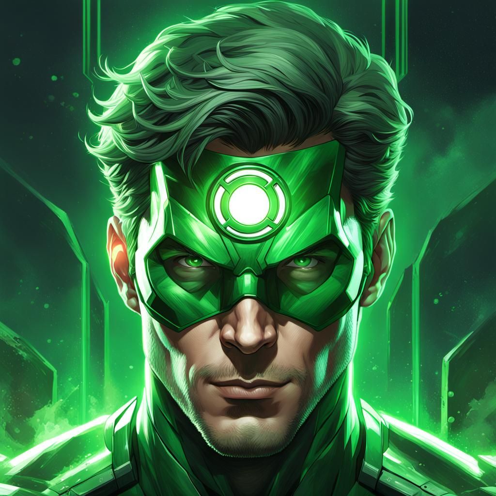 Green Lantern Portrait in Artgerm Style