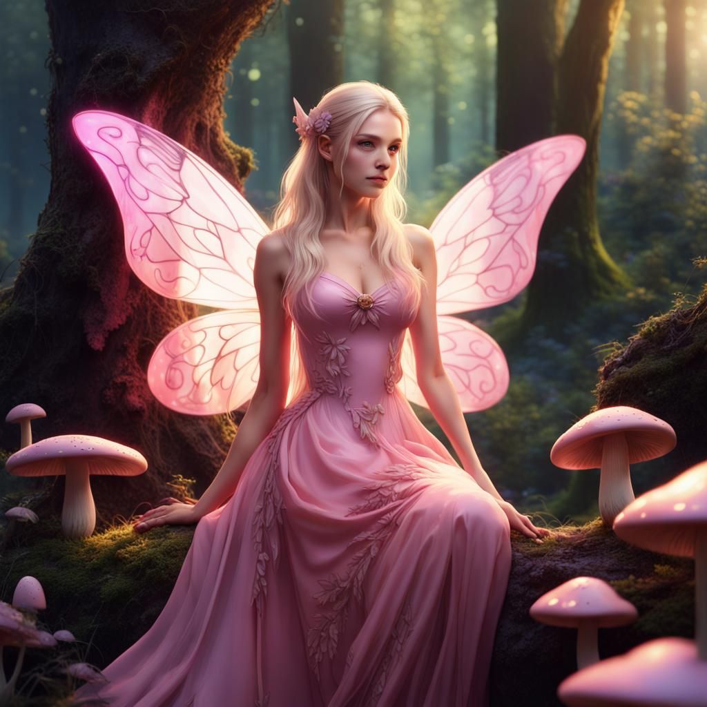 Anime Fairy Princess in Magical Woods