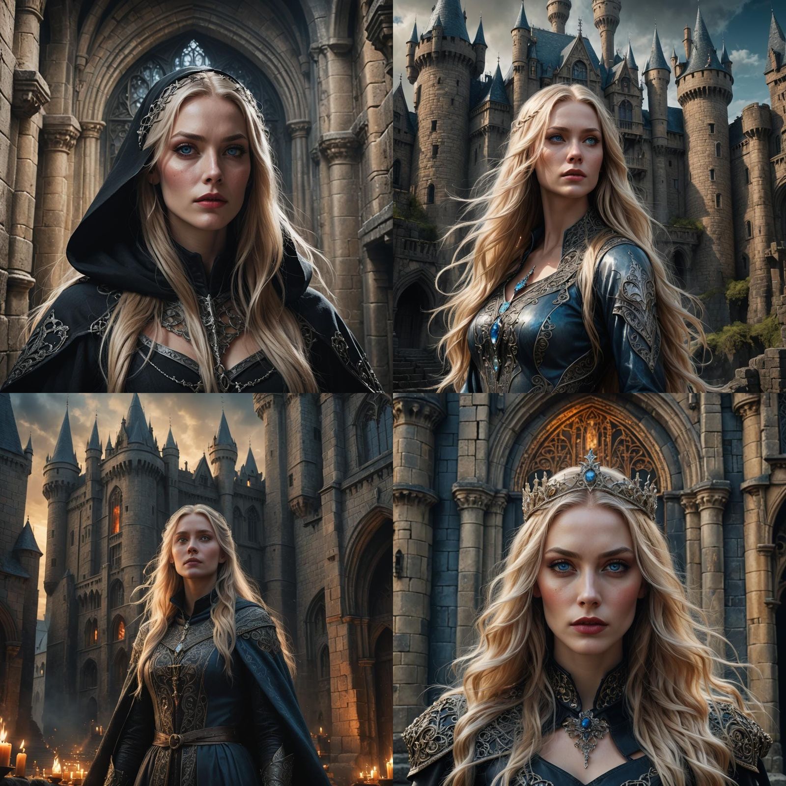 Beautiful Woman in Medieval Style, Detailed Matte Painting