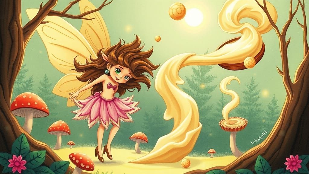 Fairy Bakes in Whimsical Woodland Kitchen