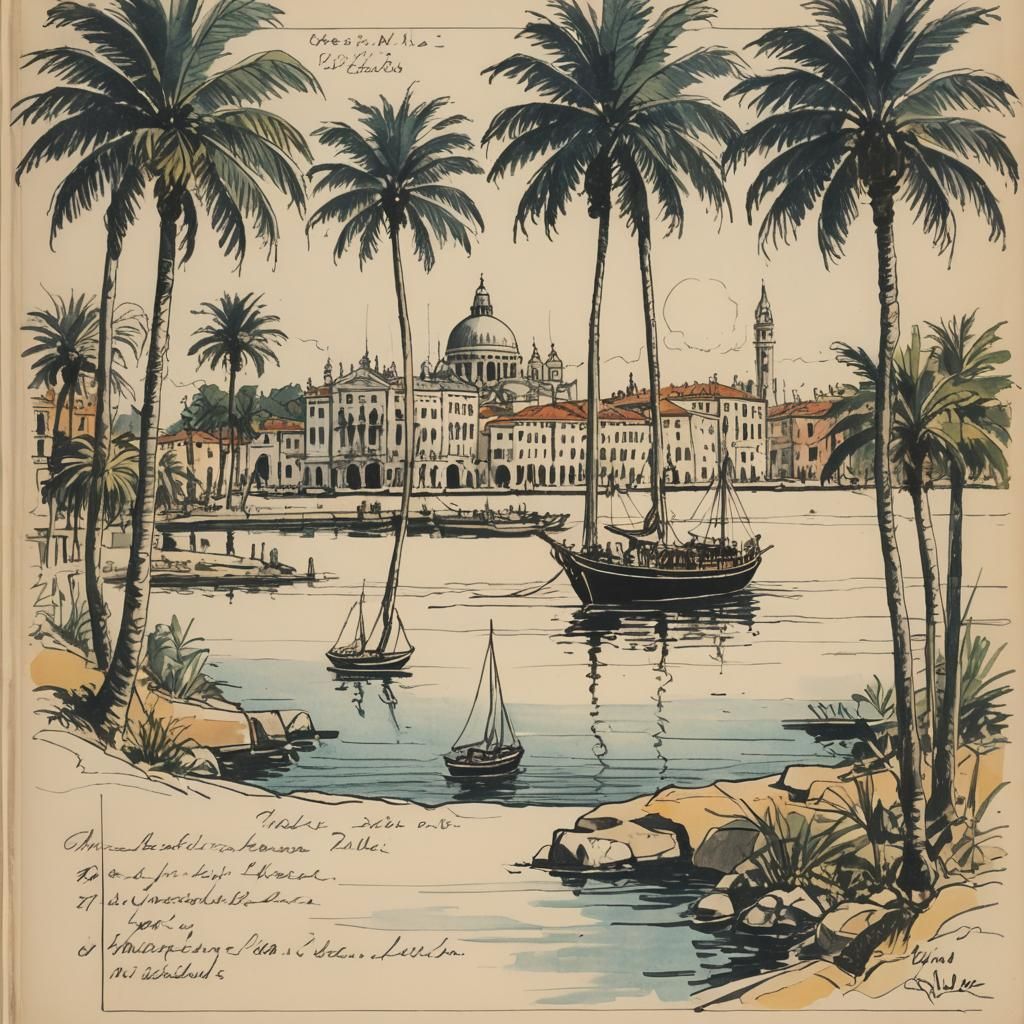 Corto Maltese Diary Page in Hugo Pratt Style