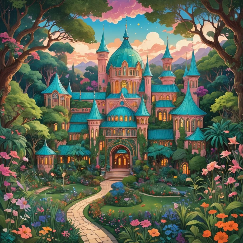 Mystical Alfea College for Fairies in Dreamlike Landscape