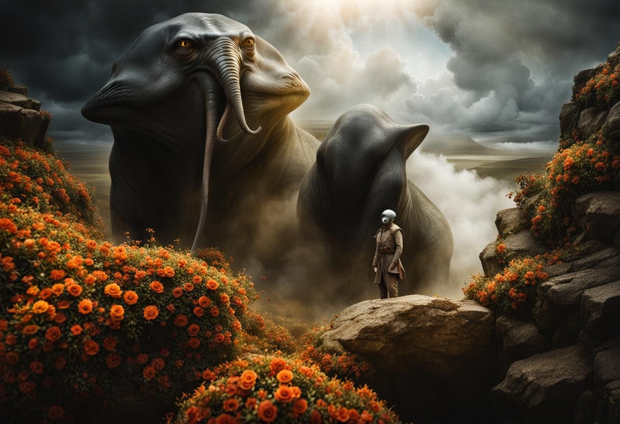 Surreal Alien Restaurant Celebration in Magical Realism