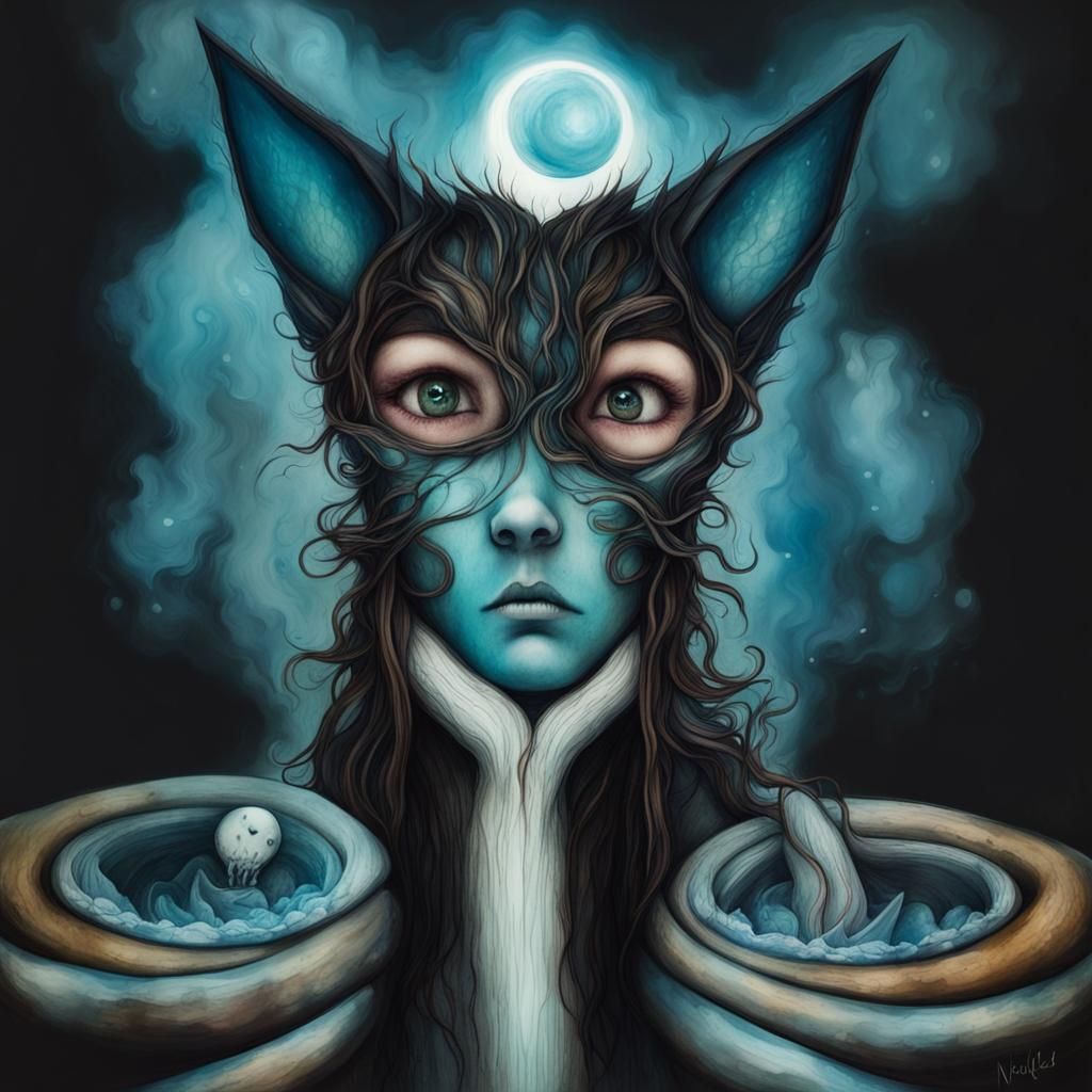 Surreal Male Figure's Search in Empty Void