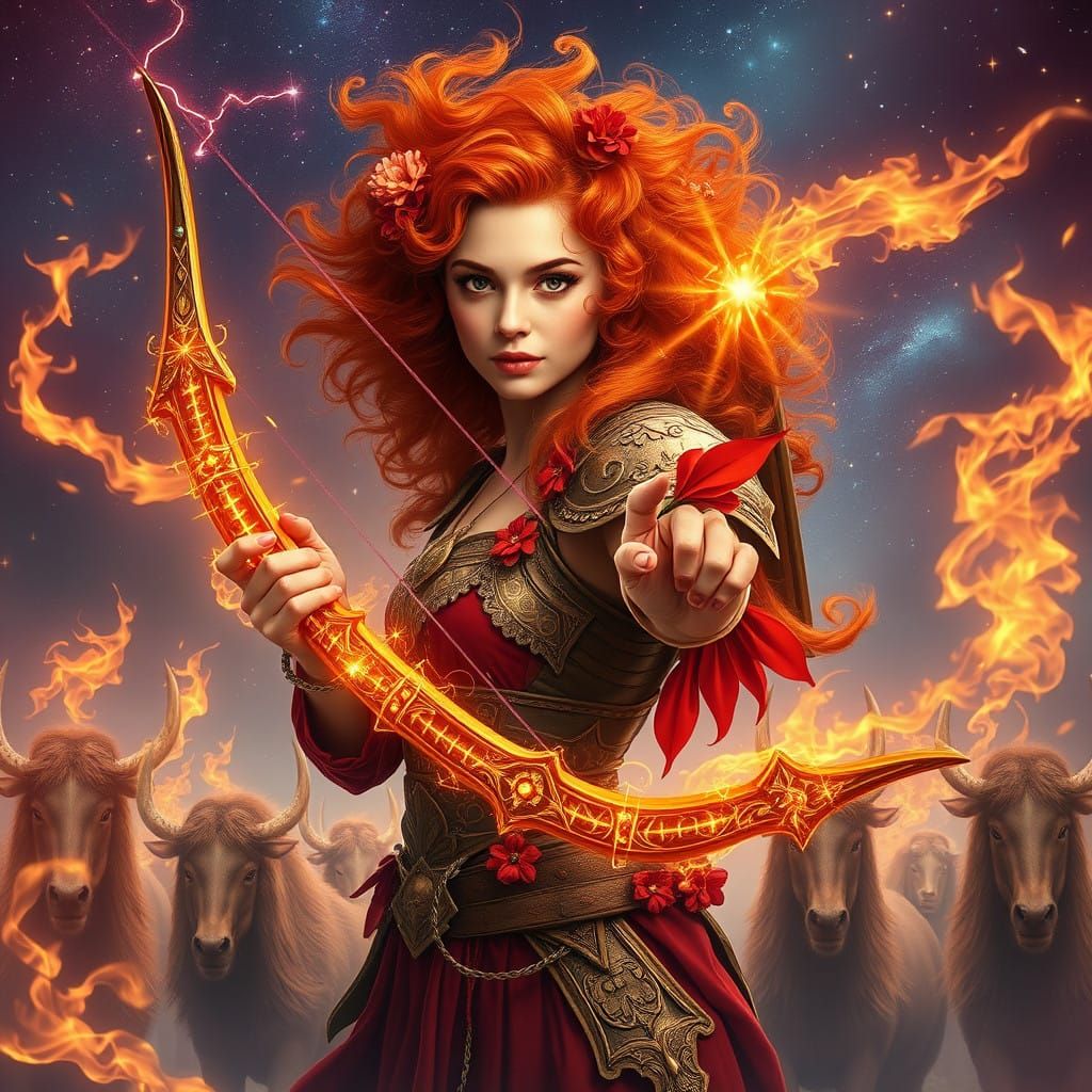 Celestial Huntress in Sagittarius Constellation Armor