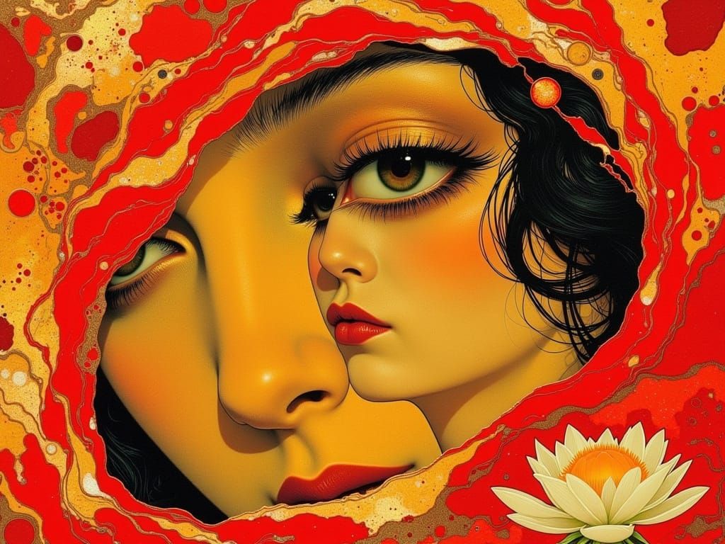 Ethereal Encounter in Vibrant Colors