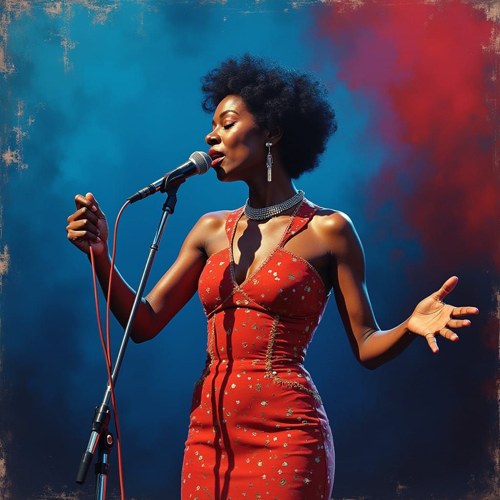 Soulful 1960s Motown Singer Performs Live in Vibrant Colors