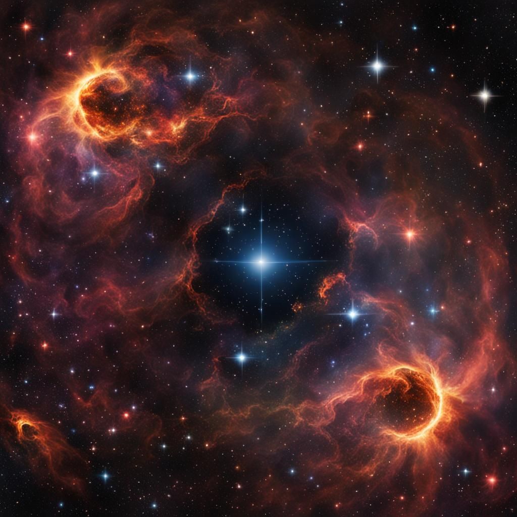 Cosmic Supernova Explosion in Nebula