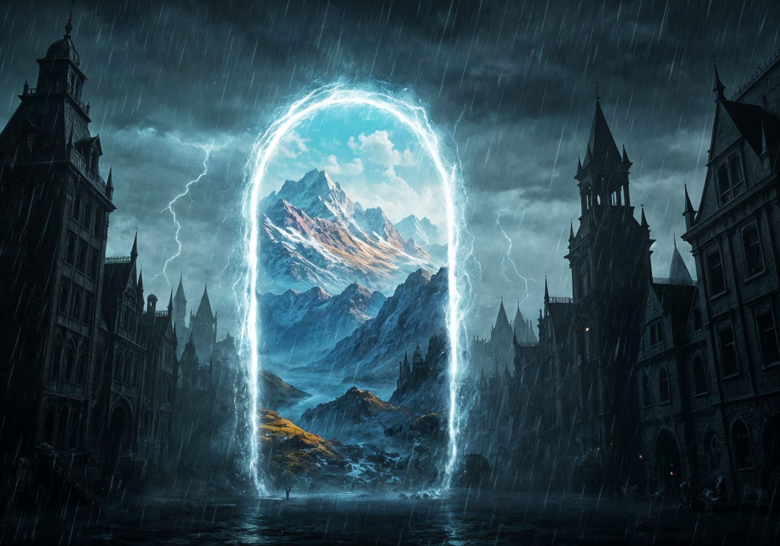 Epic Portal Opens in Grimdark Cityscape