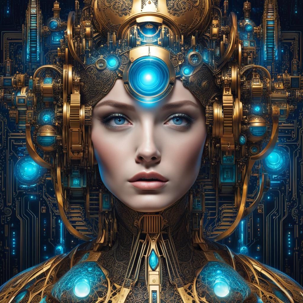 Golden Metallic Tesseract Queen