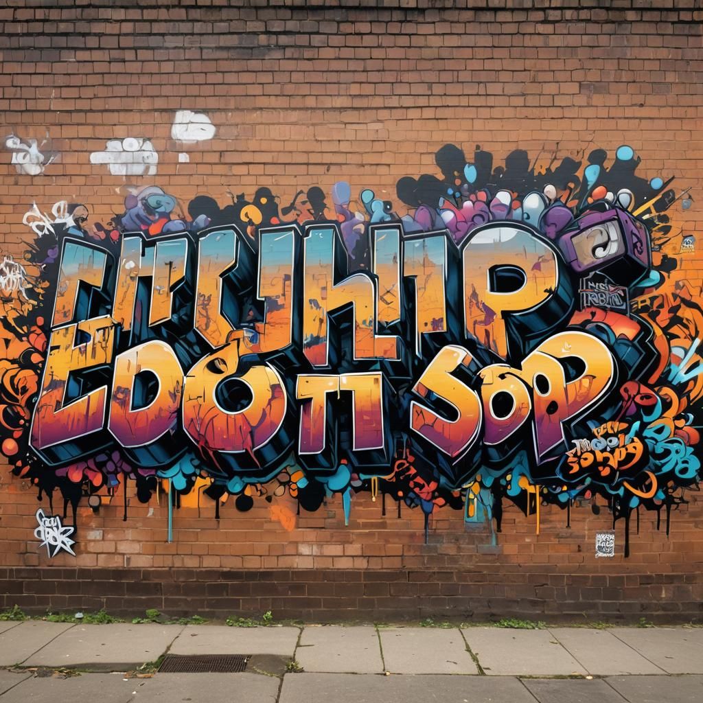 Hip Hop Graffiti Art in Comic Book Style