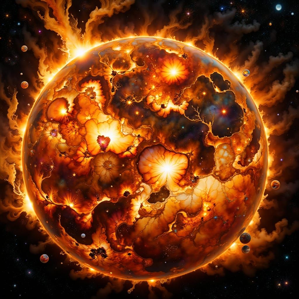 Retro Future Space Probe Near Sun's Corona