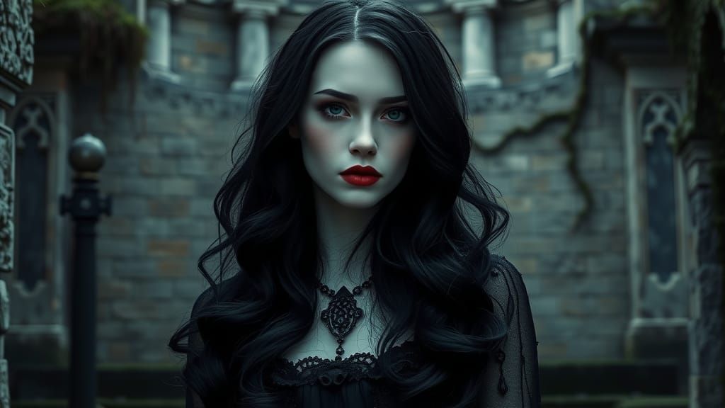 Gothic Woman Portrait in Photorealistic Style