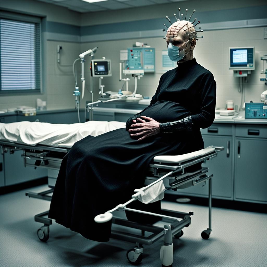 Female Pinhead Giving Birth: Dark Hospital Scene