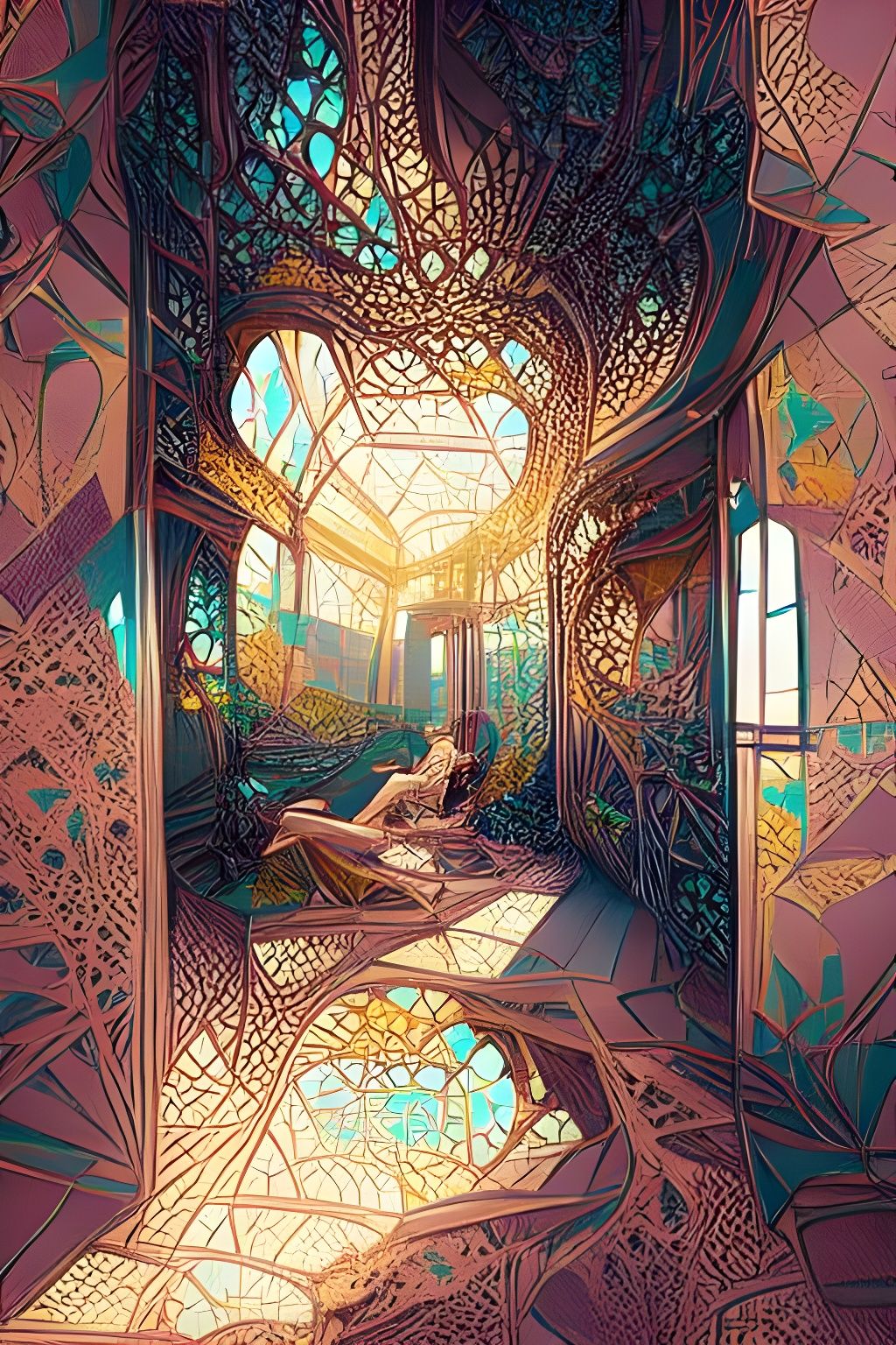 Ethereal Forgotten Beauty in Art Nouveau Style