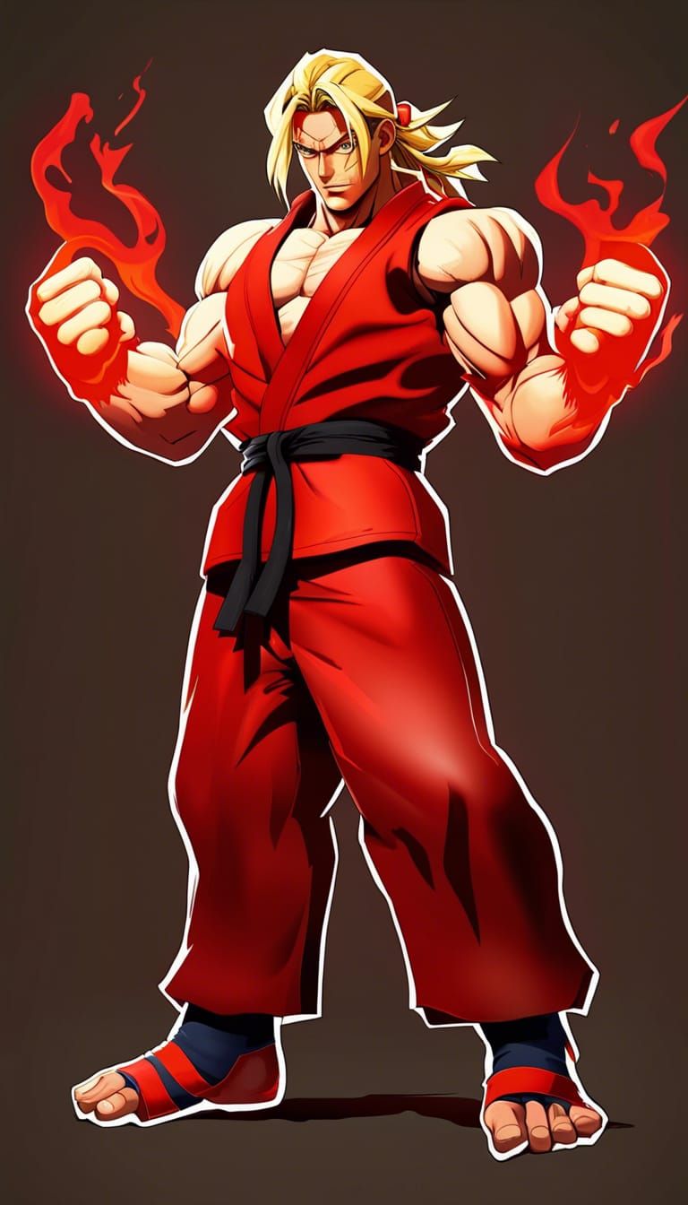 Edge as Ken Masters: Bengus-Style Illustration