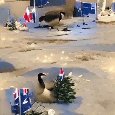 Distressed Canadian Goose at Christmas