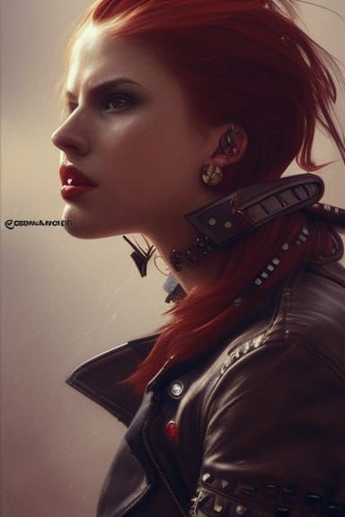 Red Haired Fighter Concept Art Portrait