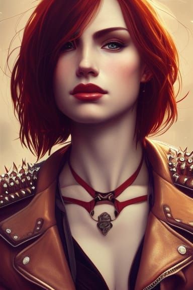 Fighter with Red Hair in Hyperdetailed Portrait