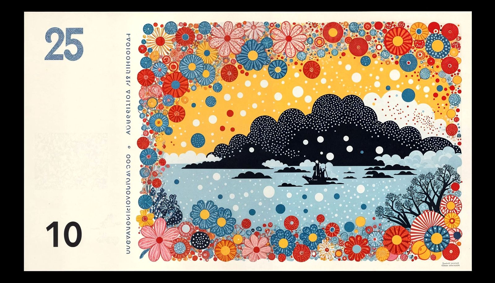 Fictional £25 Note with Polka Dots in Yayoi Kusama Style