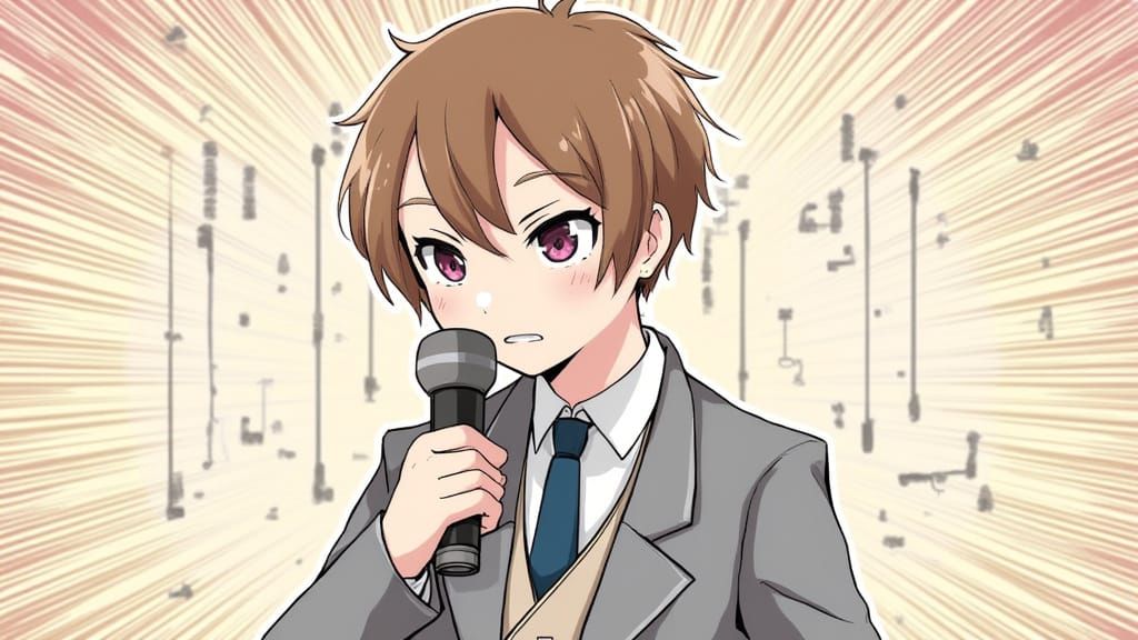 Anime Karaoke Singer in Vibrant Digital Art