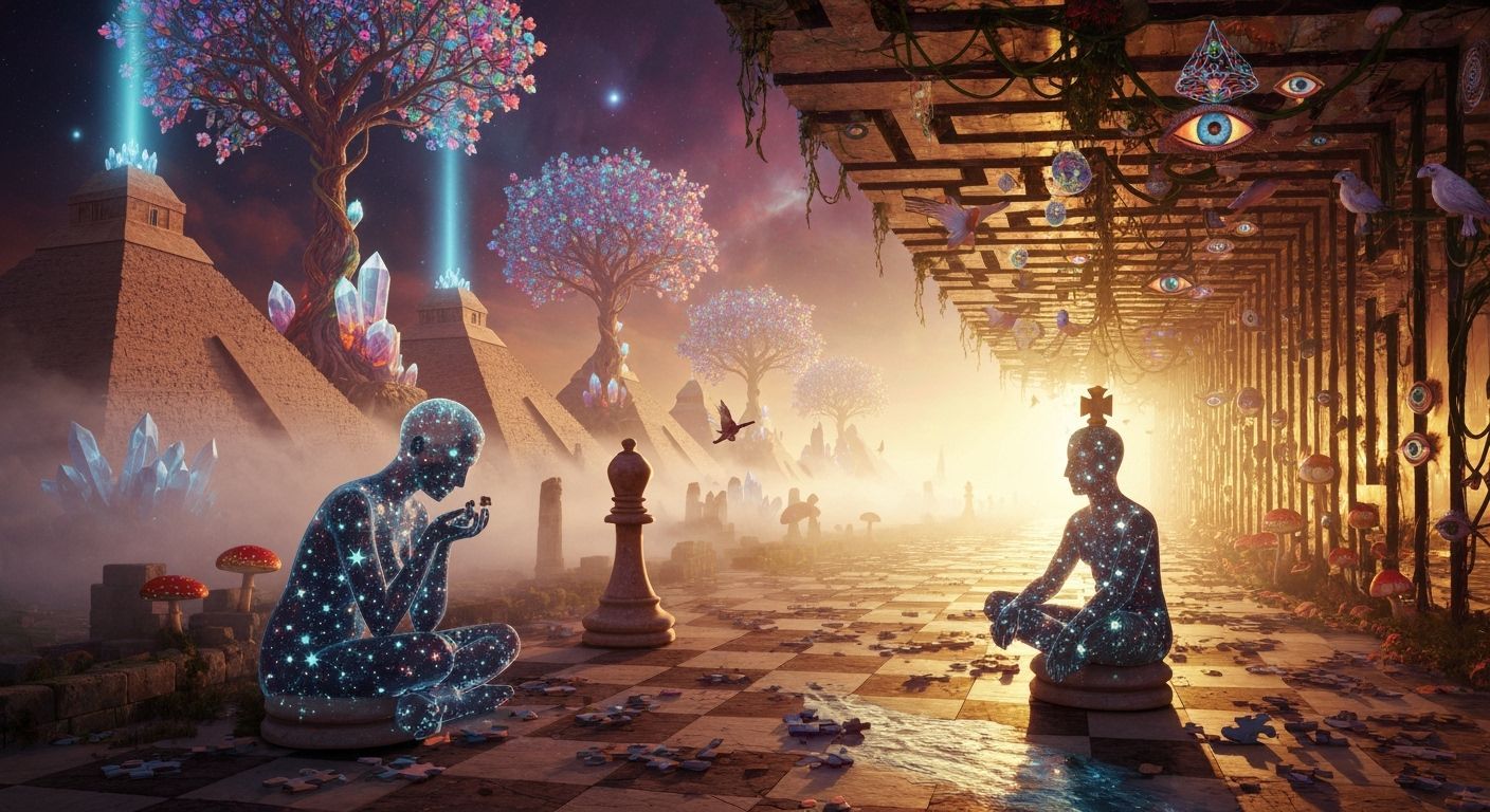 Ancient City Reimagined in Nebula Light