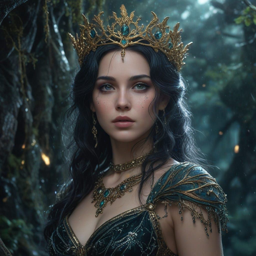 Goddess of Elegance in Dark Fantasy Ruins