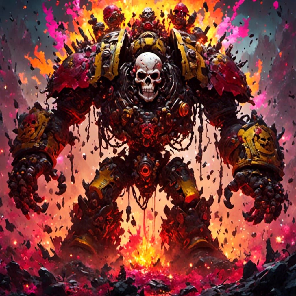 Orc Waaghboss in Cartoony Style with Skull Banner