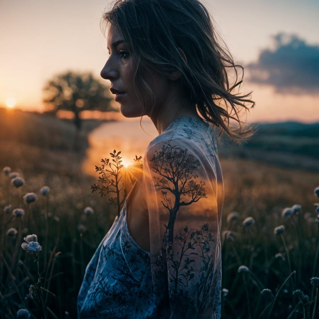 Cinematic over-detailed shot with elements of blue smoky lin...