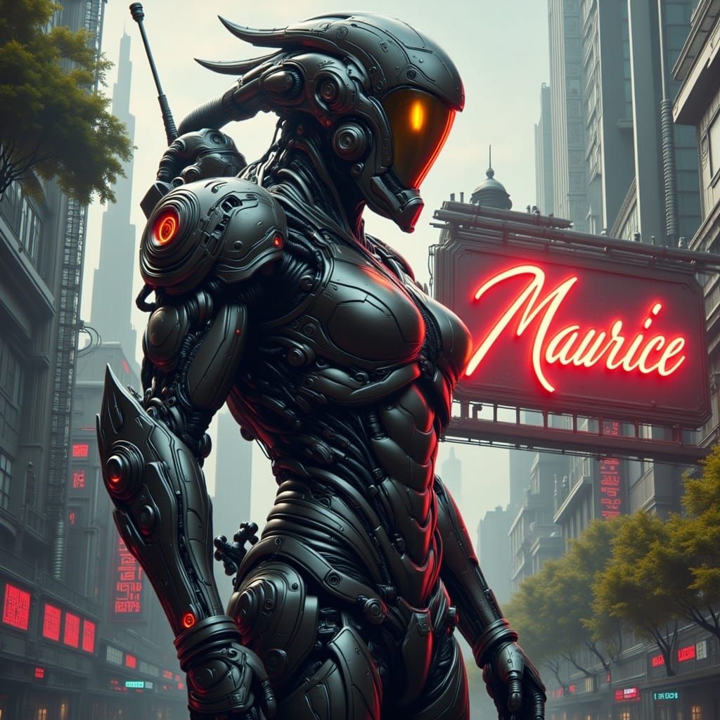 Cyberpunk Character in Futuristic Cityscape