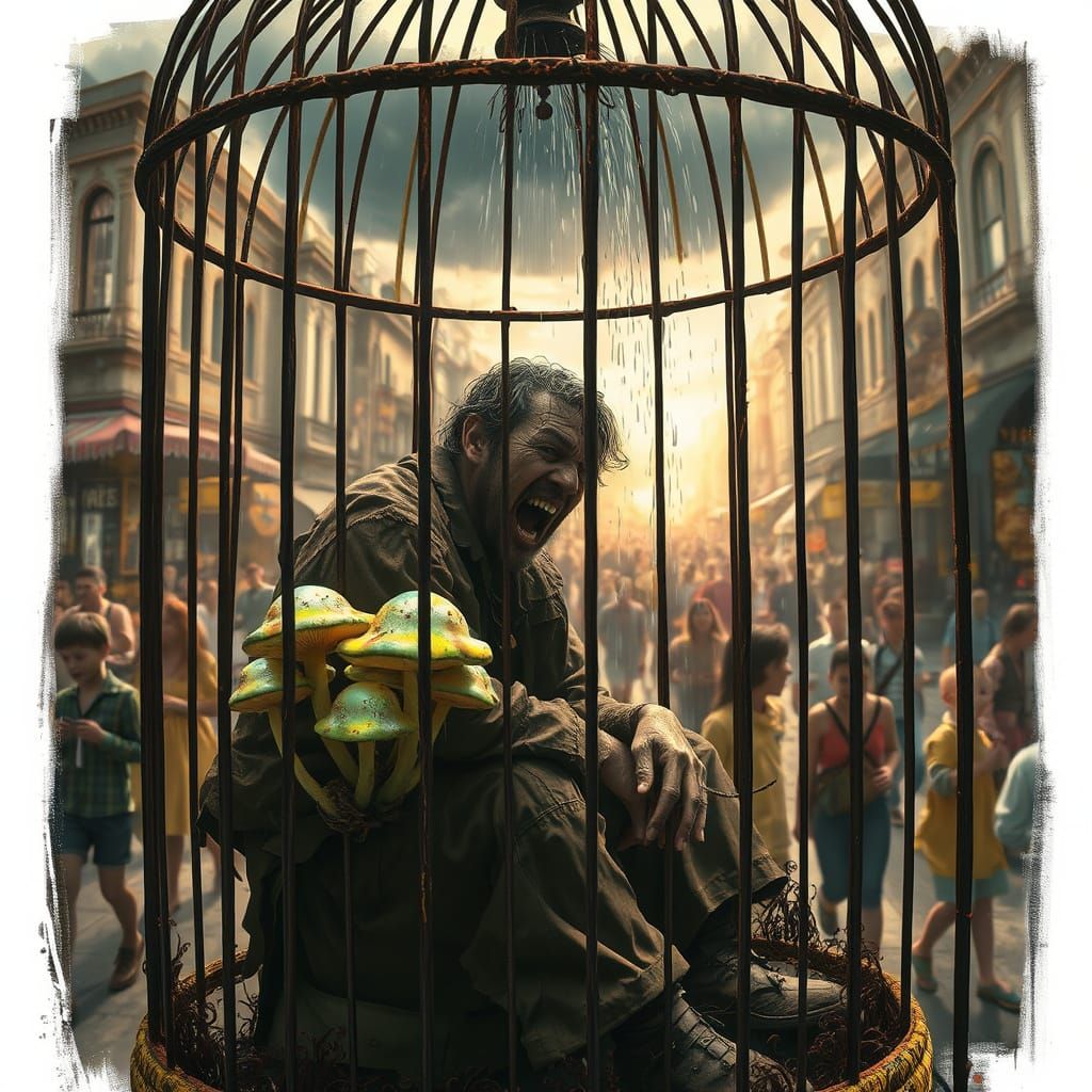 Tormented Soul Trapped in a Cage of Anxiety