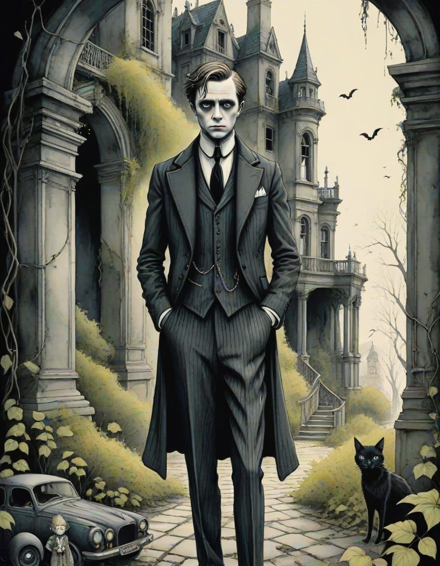 Gothic Gatsby Amidst Ruins