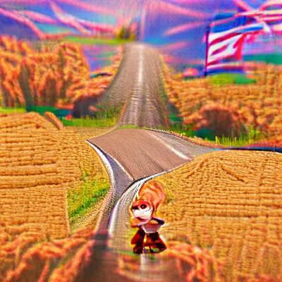 Winding Country Road Landscape