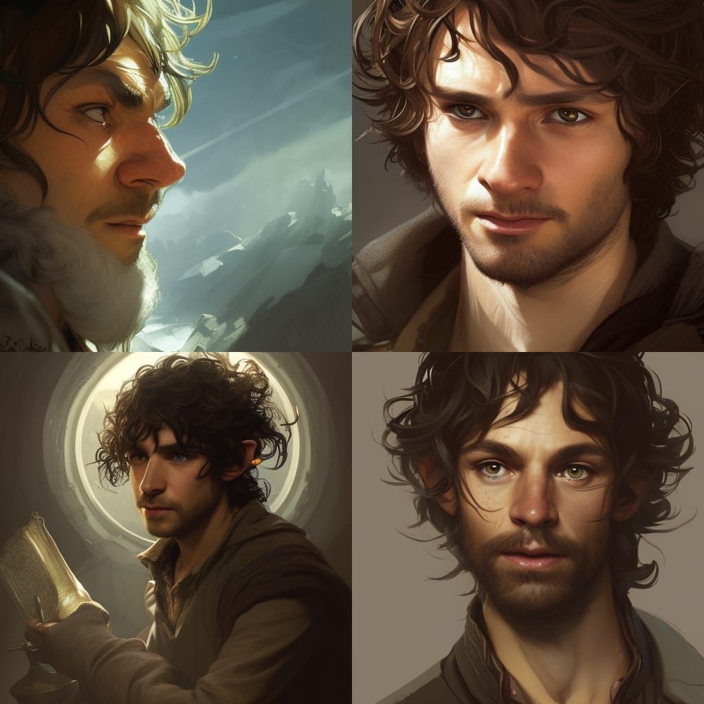 Hobbit Thief Portrait in Hyperdetailed Style