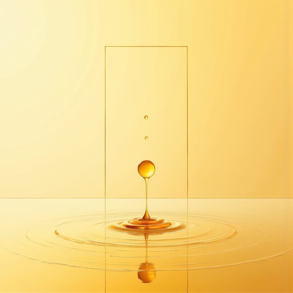 Minimalist Golden Honey Drop Art